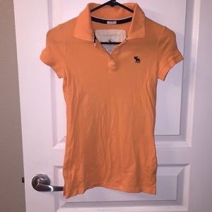 ABERCROMBIE & FITCH bright orange polo stretch XS